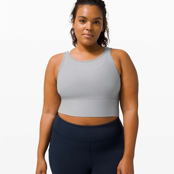 EUC Lululemon Power Pivot Ribbed Tank Top in Rhino Grey - Picture 4 of 5